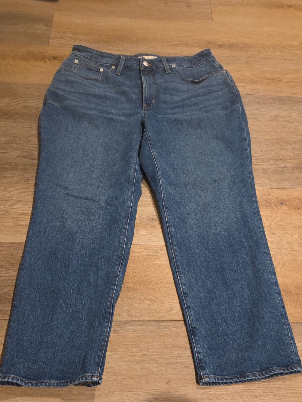 Madewell Straight-Leg Jeans in Dark Blue Denim